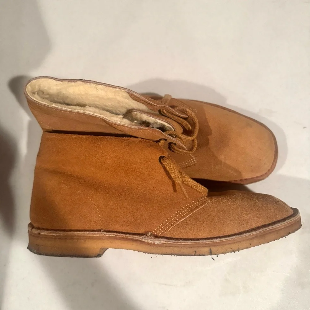 Unbranded Suede Sherpa Lined Lace Up Chukka Boots Tan Size 12 MENS